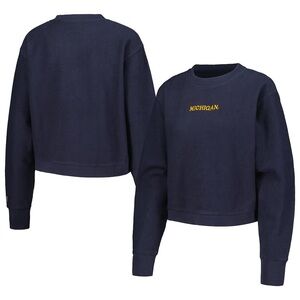 Michigan Wolverines Cropped Ribbed‎ Sweater Medium League NWOT